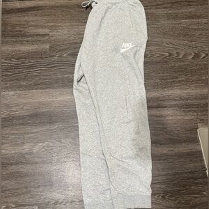 Women Nike Light Gray Joggers with Logo